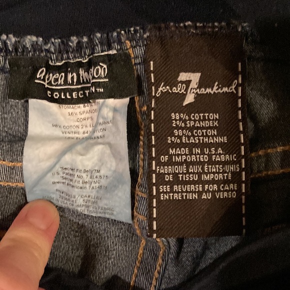 HP 7 For All Mankind Pea in the Pod Secret Fit Belly Maternity Skinny Jeans - 28 - Picture 7 of 8